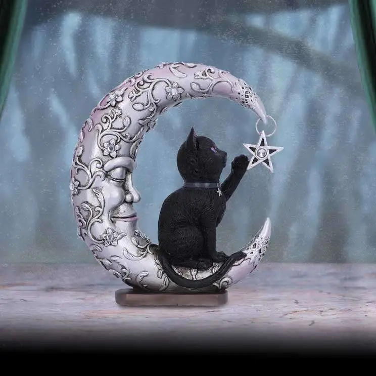 luna companion moon and cat ornament