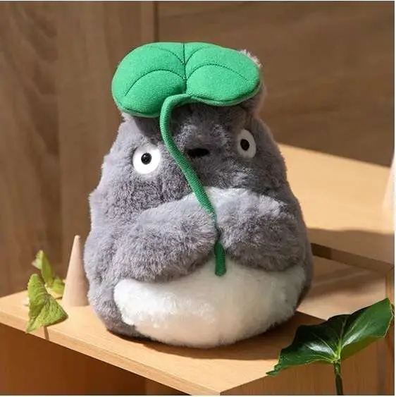 my neighbor totoro nakayoshi grey plush with leaf