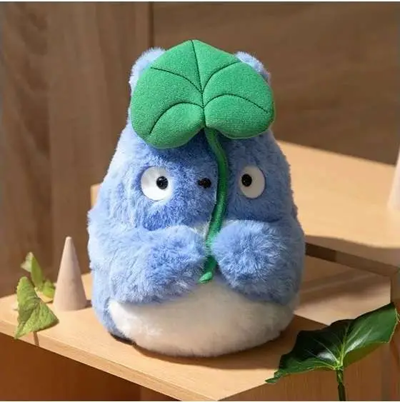 my neighbor totoro nakayoshi blue plush with leaf