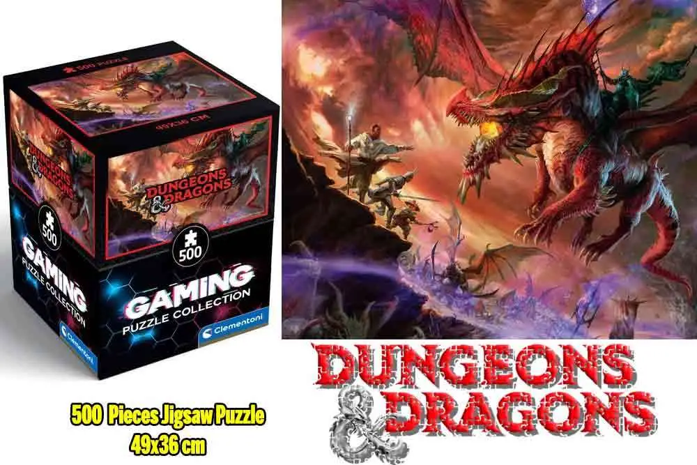 gaming puzzle collection - cube500 dungeons & dragons: kansaldi on red dragon  - jigsaw puzzle 500 pcs