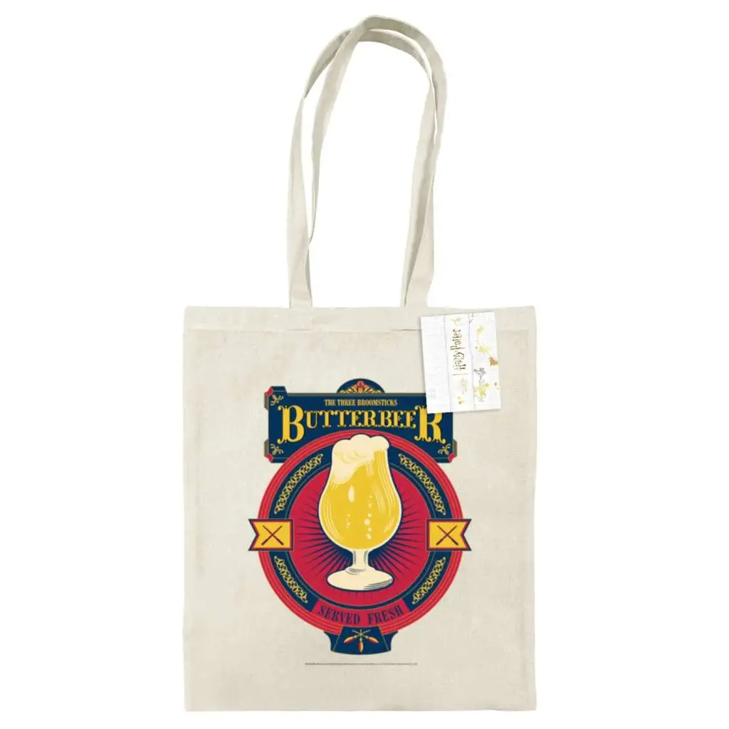 harry potter butterbeer cream tote bag