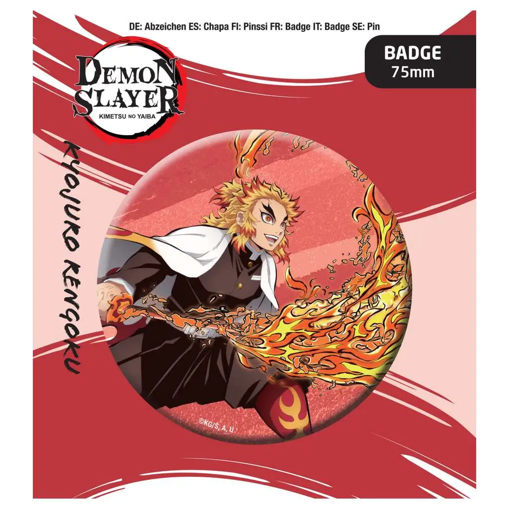 demon slayer button badge kyojuro rengoku