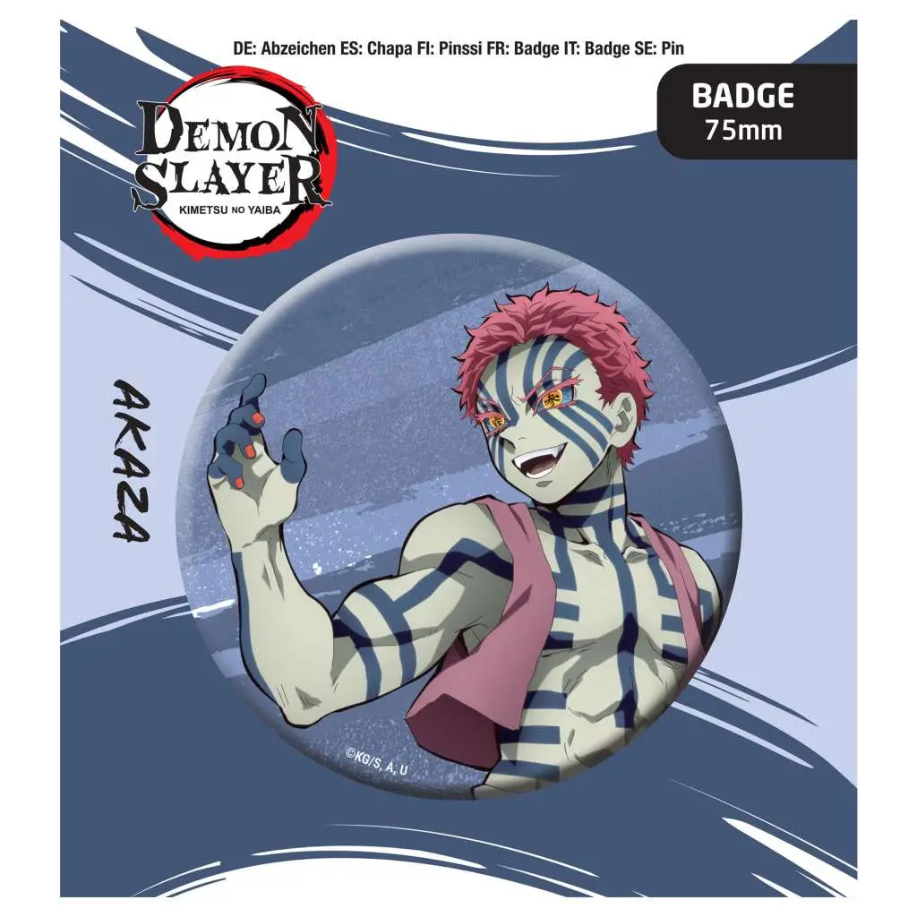 demon slayer button badge akaza
