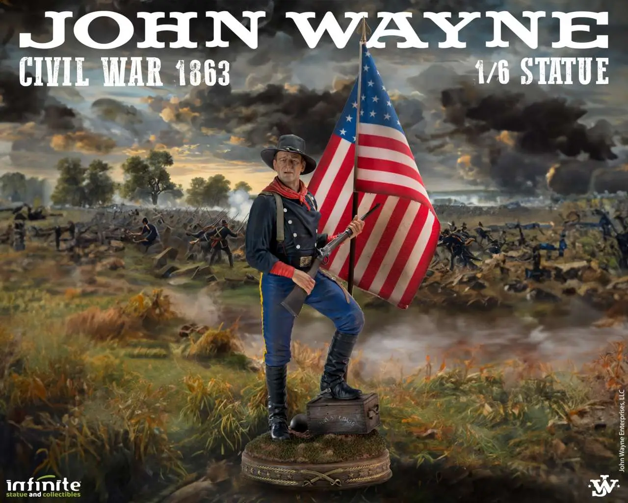 john wayne civil war 1863 1/6 statue