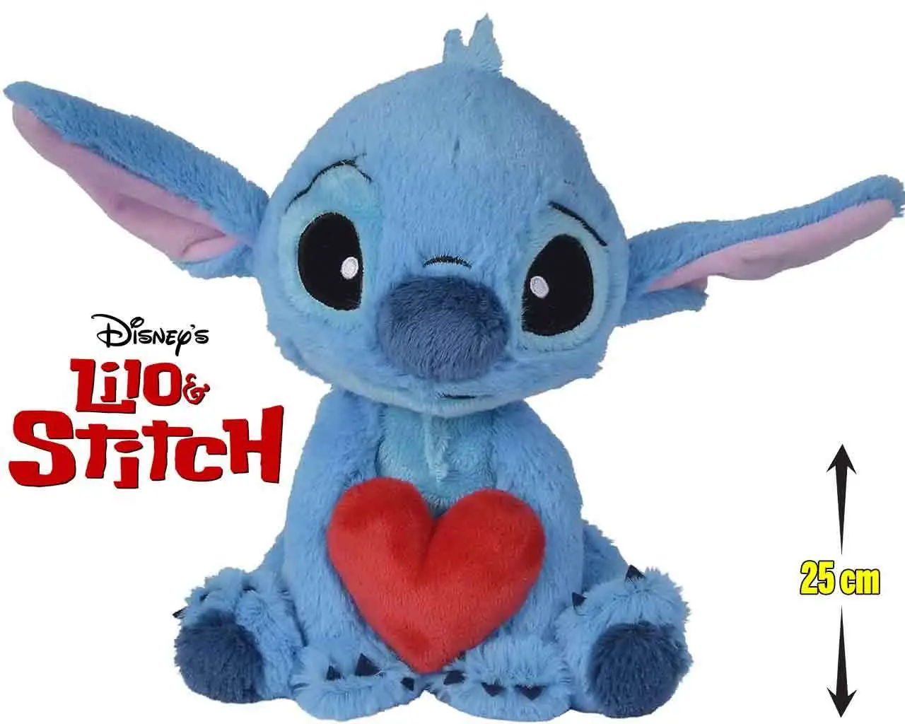 lilo & stitch: stitch holding heart plush 25 cm