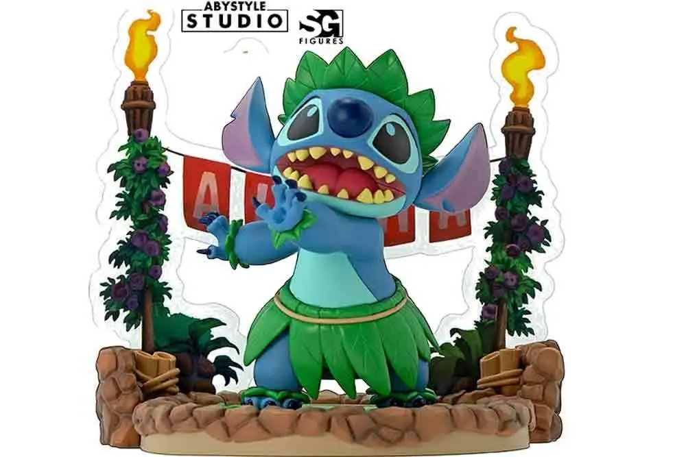 disney lilo & stitch hula dance stitch super figure collection 1/10 pvc statue