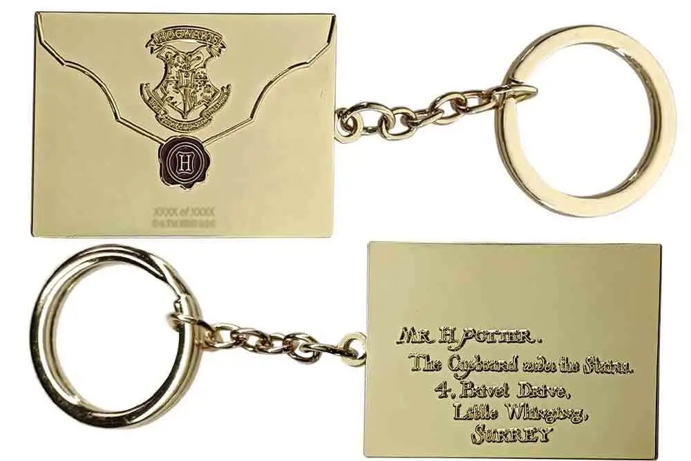 harry potter - hogwarts letter - metal keyring
