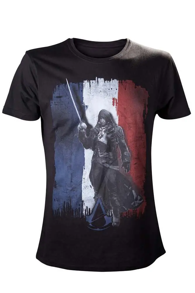 t/s assassin creed arno frenchflag black - m