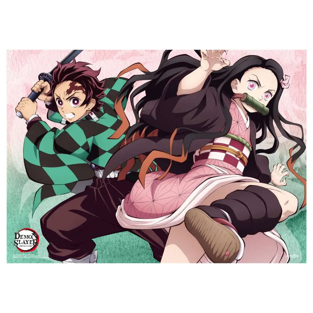 demon slayer tanjiro and nezuko fabric poster