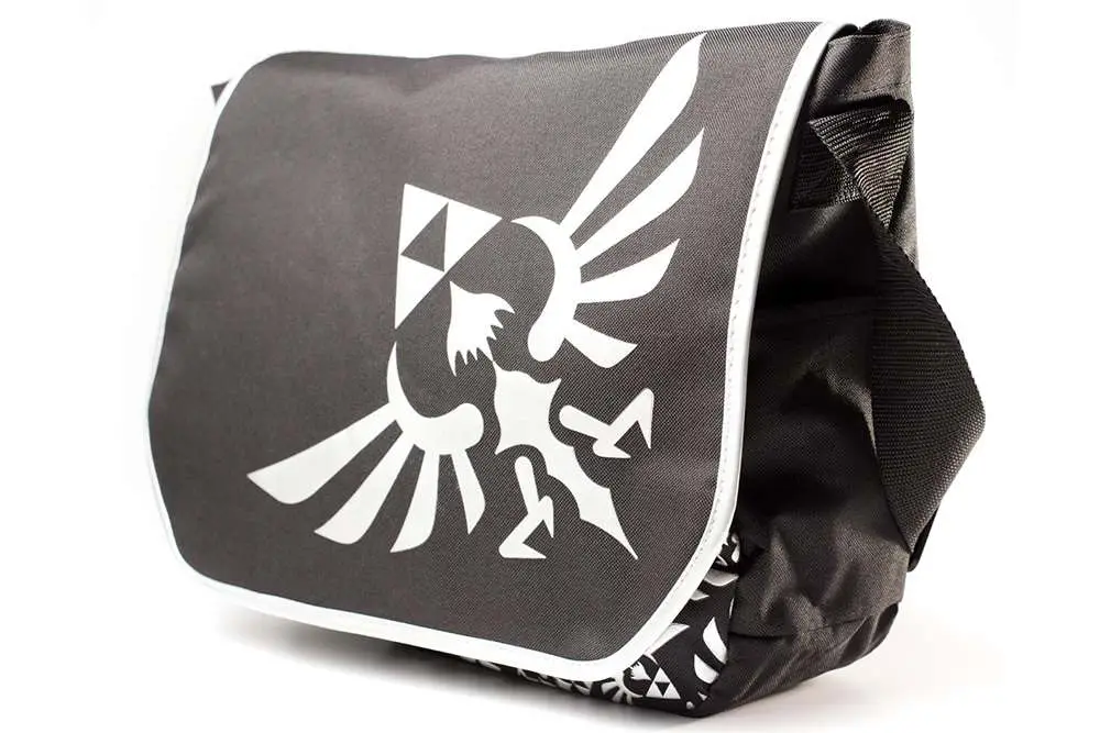zelda black with logo messenger bag