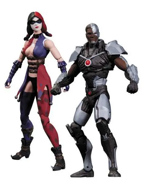 injustice cyborg vs harley quinn 2 pack
