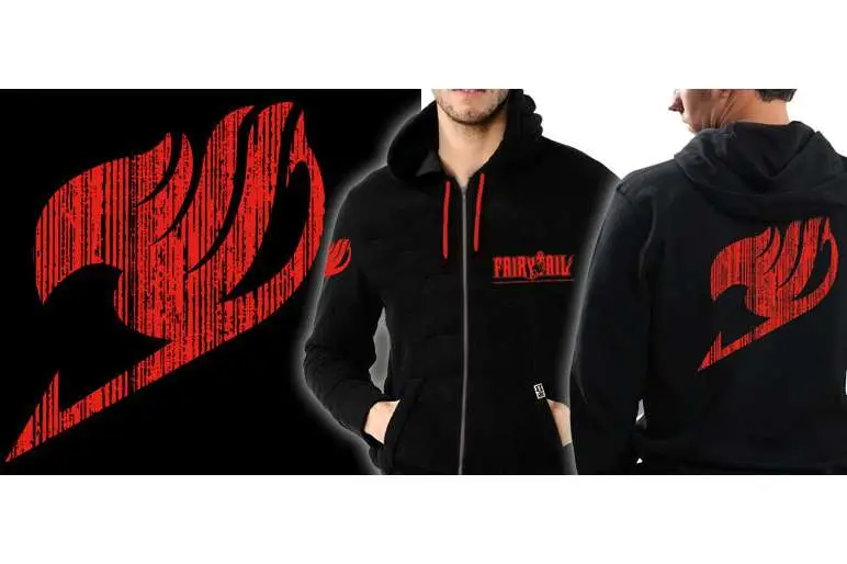 fairy tail logo zip hoodie - xl