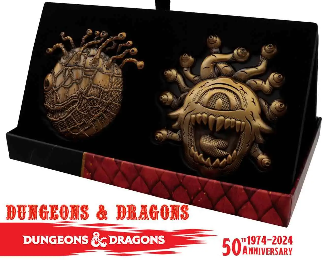 dungeons & dragons - 50th anniversary - beholder twin medallion set