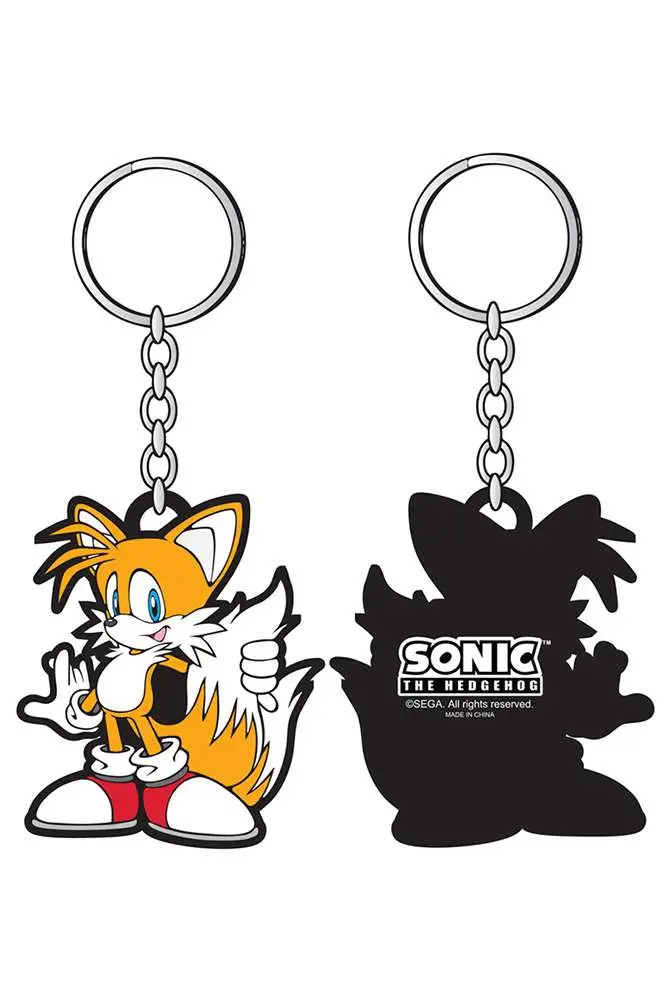 sonic tails rubber keychain