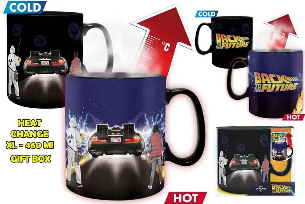 back to the future time machine heat change mug