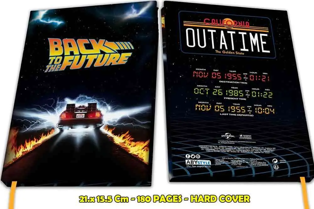 back to the future delorean a5 notebook