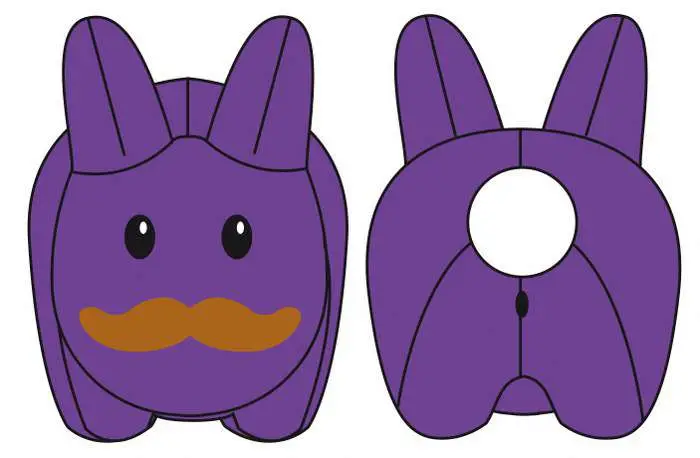 stache labbit 7" purple plush