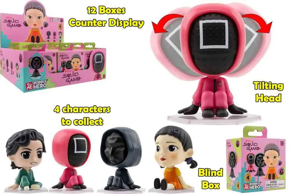 squid game - bobble head - blind boxes counter display (12 units)