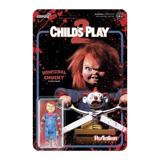 child's play reaction figures wave 2 homicidal chucky (blood splatter)