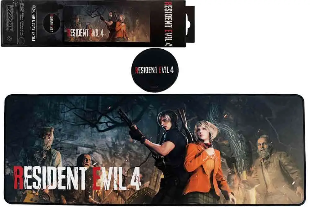 resident evil 4 - xl desk pad & coaster set