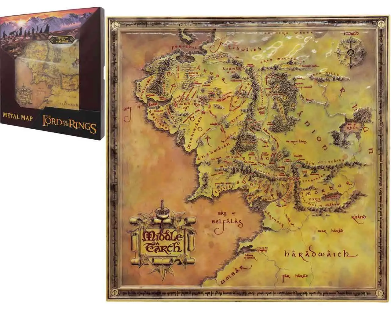 the lord of the rings - metal map