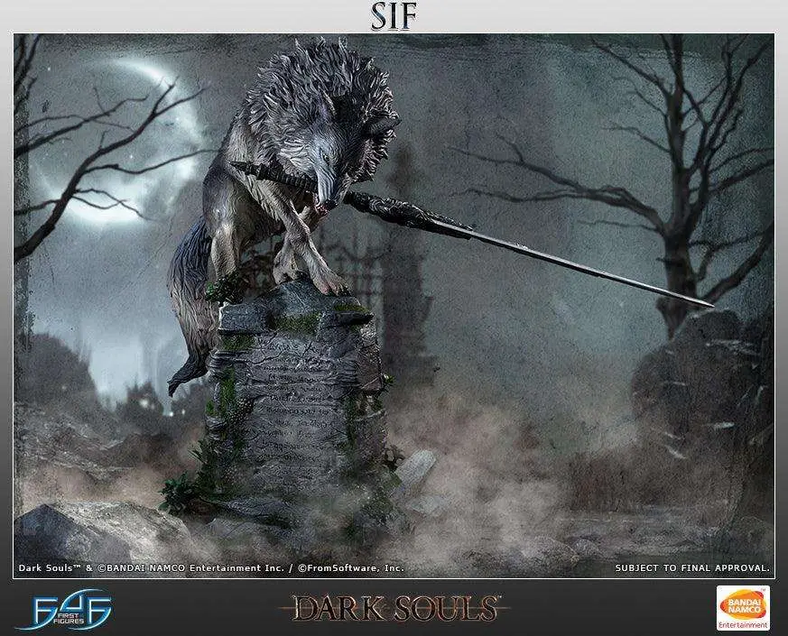 dark souls the great grey wolf sif resin statue rerun