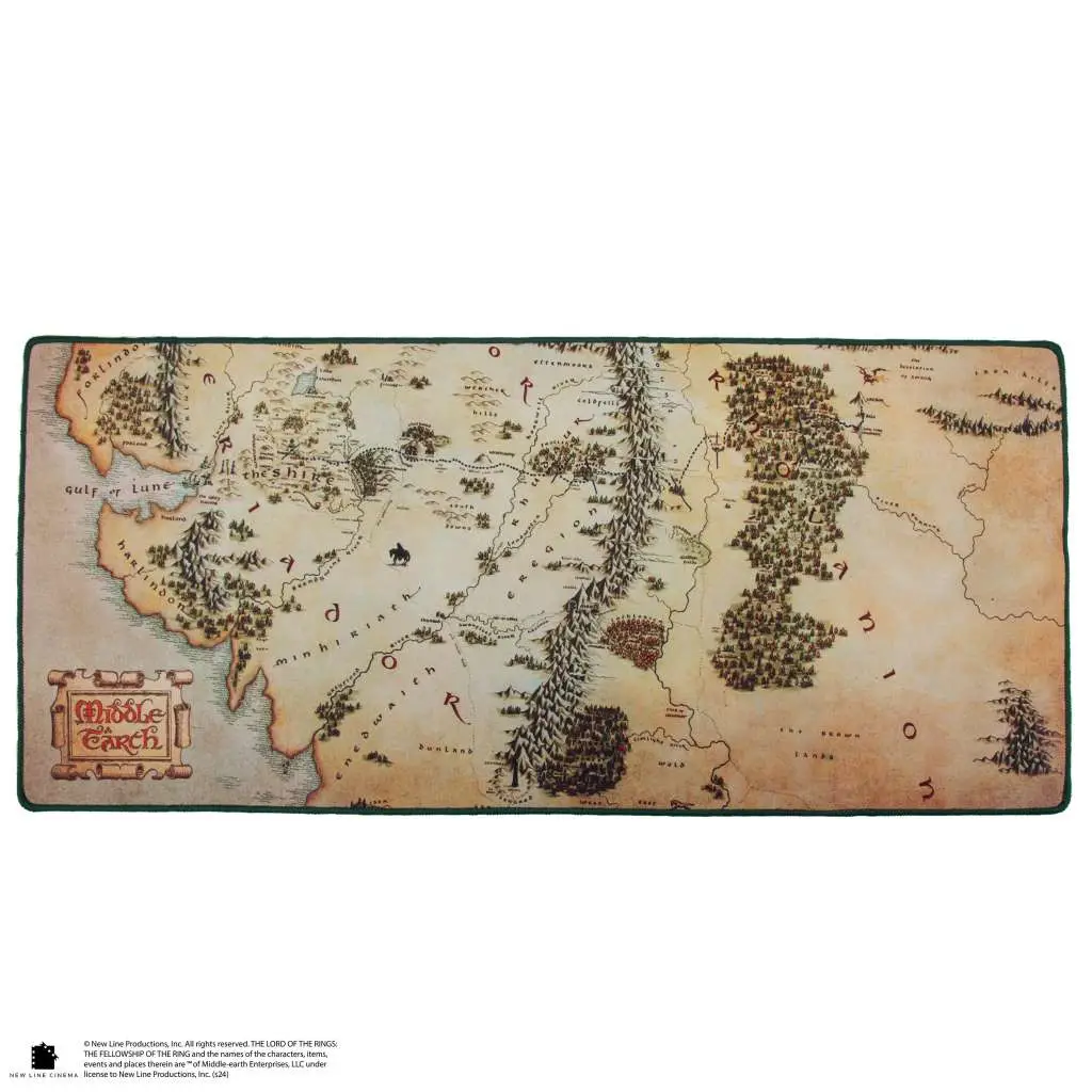 lord of the rings middle earth map desk mat