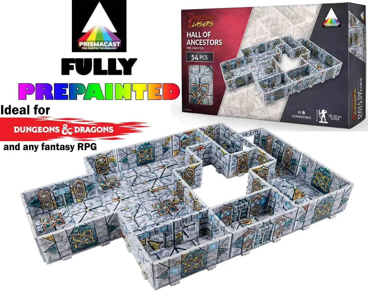 dungeons & lasers: halls of ancestors - prismacast pre-painted terrains