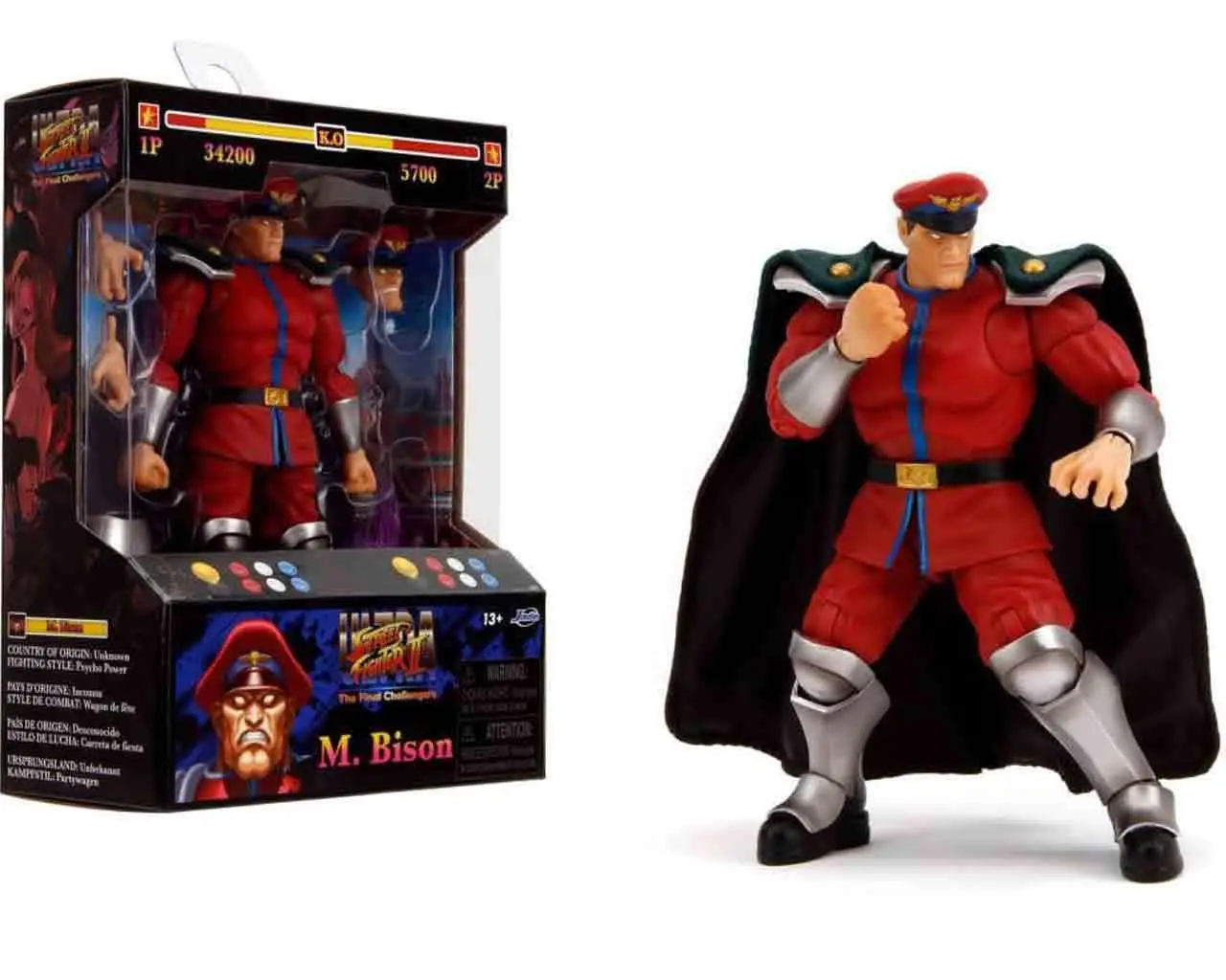 street fighter 2: m. bison - de luxe action figure scale 1:12
