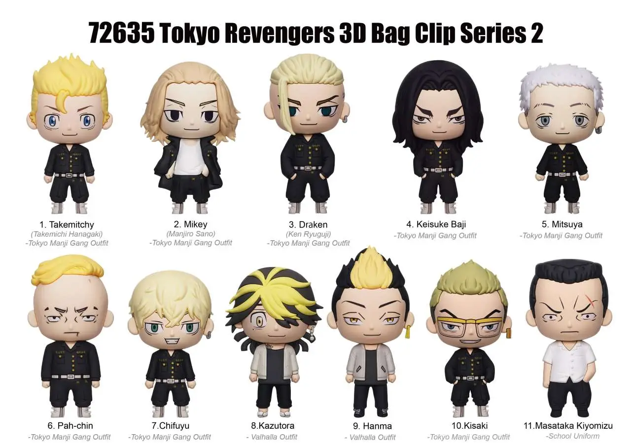 tokyo revengers 3d foam bag clip series 2
