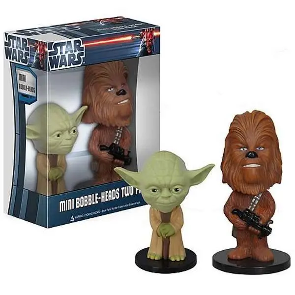 sw yoda & chewbacca 2pk mini wacky wobbl