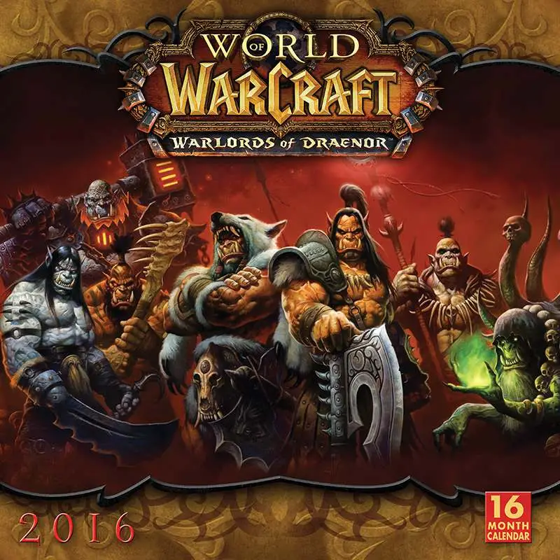 calendar 2016 world of warcraft wall