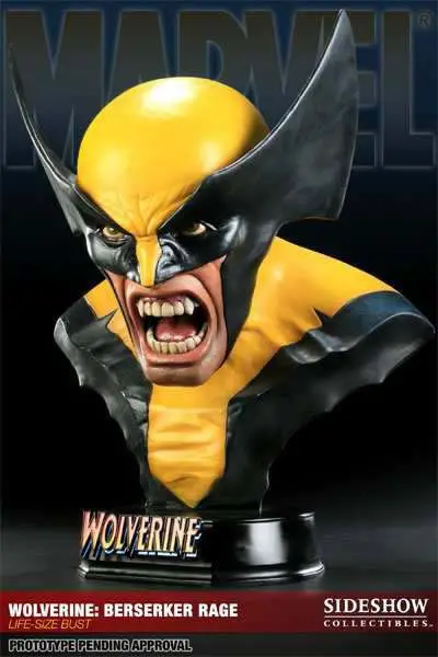 wolverine berserker rage life size bust