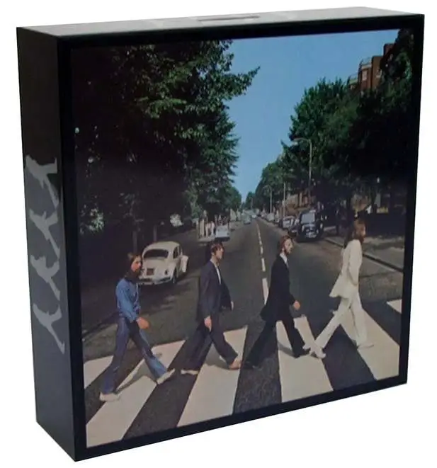 beatles abbey road cover coin bank