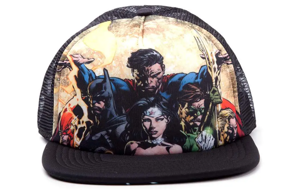 justice league black snap back cap