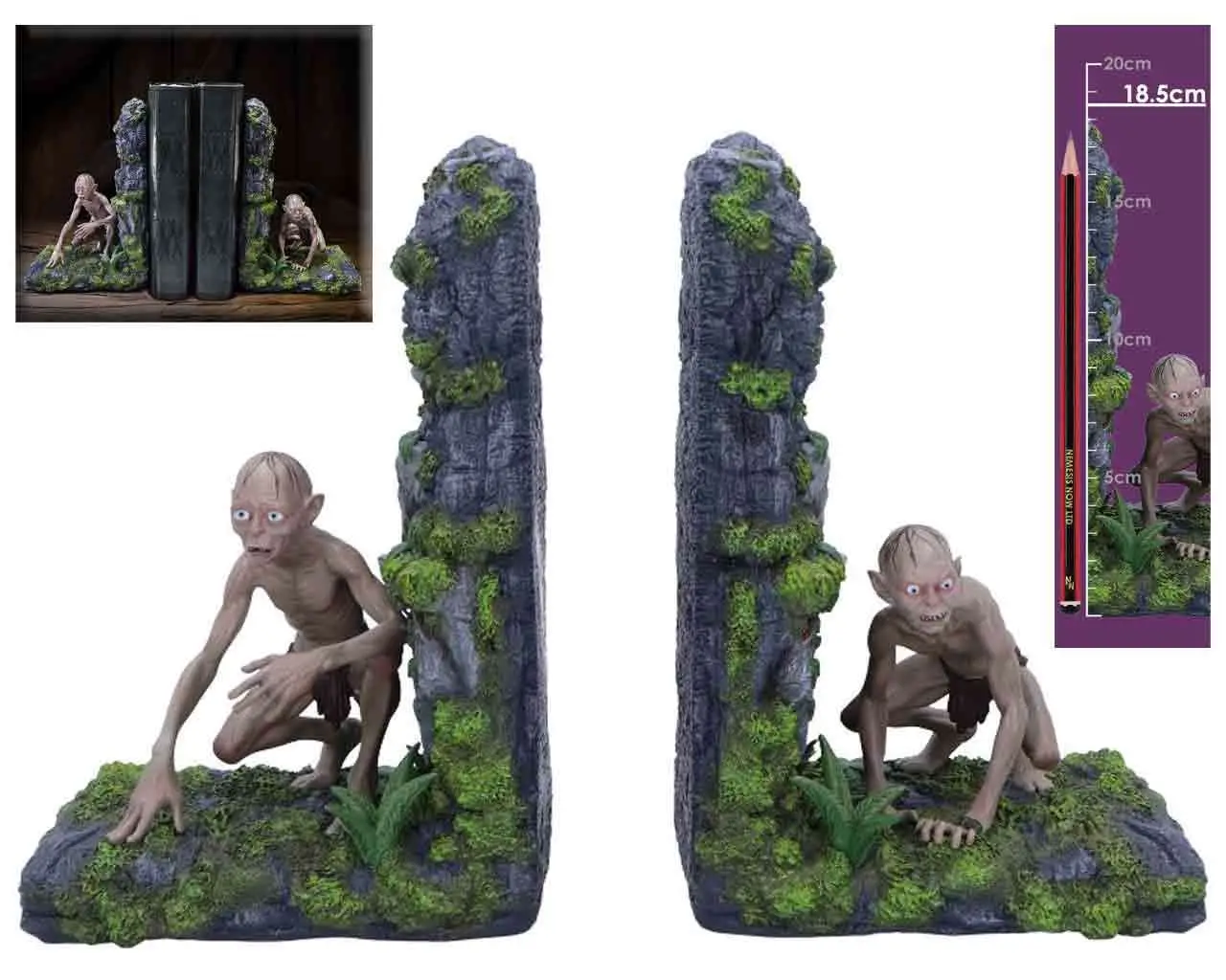 lord of the rings gollum and smeagol book ends