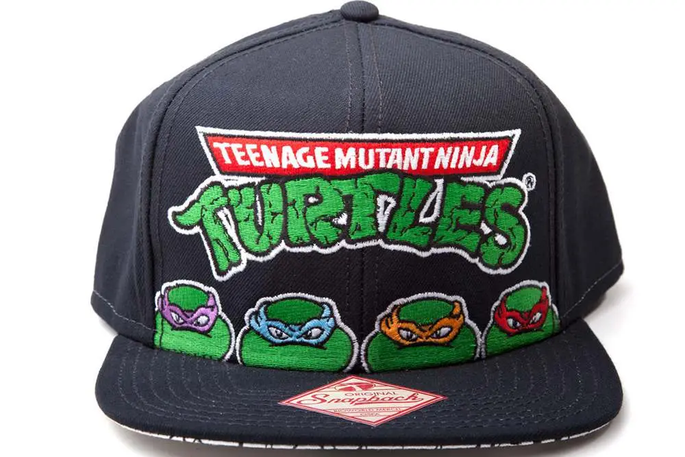 tmnt 4 turtles black snap back cap