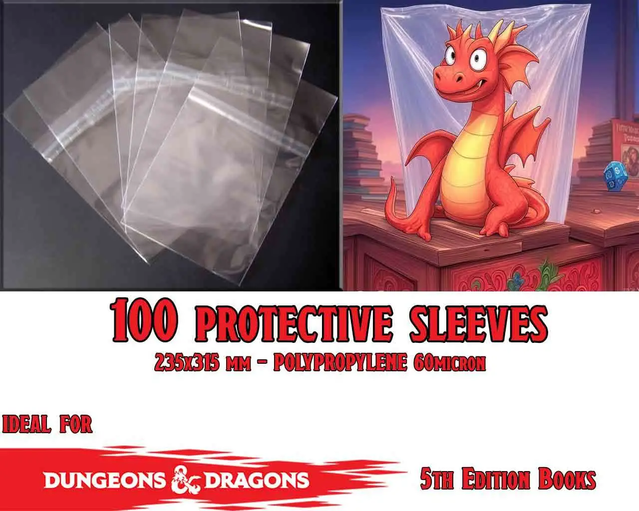 protective envelopes for books dnd 5th (100)