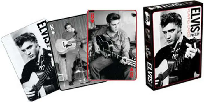 elvis playing cards -b&w-