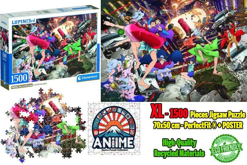 anime puzzle collection - lupin the 3rd - explosion - jigsaw puzzle 1500 pcs