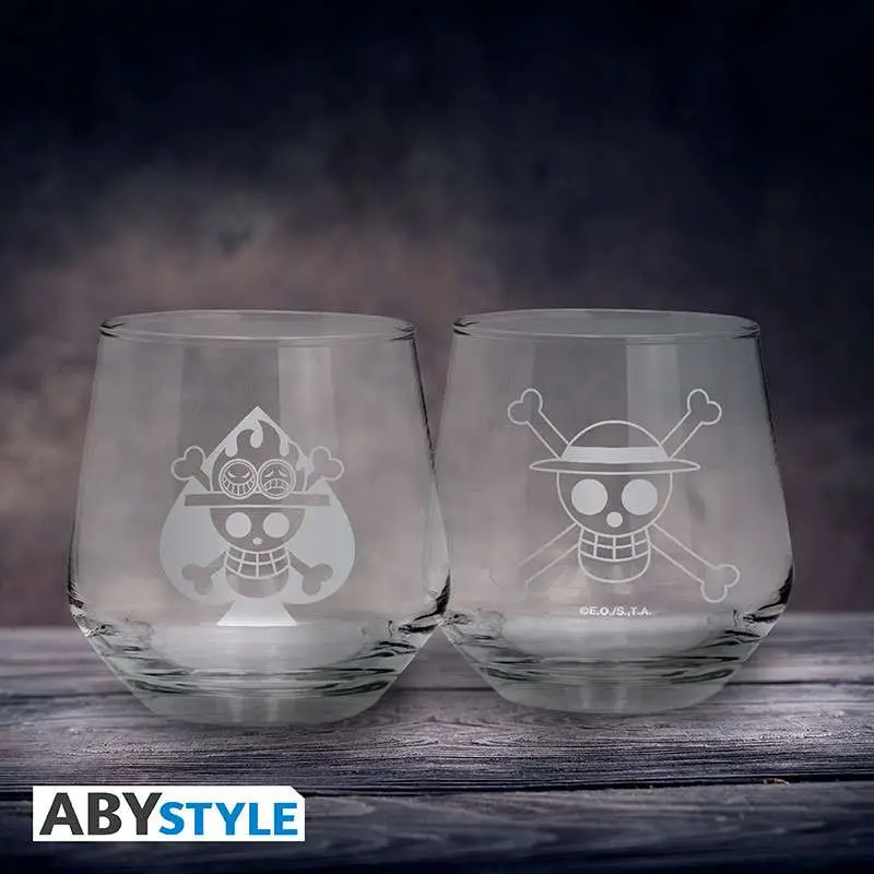 one piece luffy & ace glass set (2)