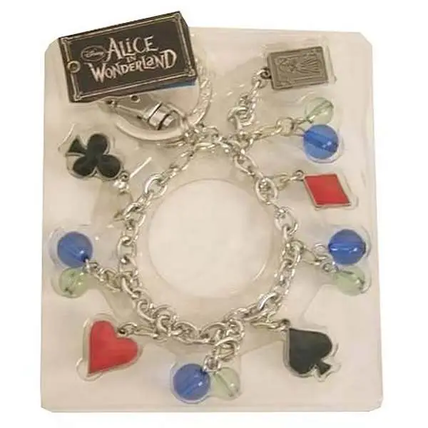 alice -key ring bracelet heart queen red