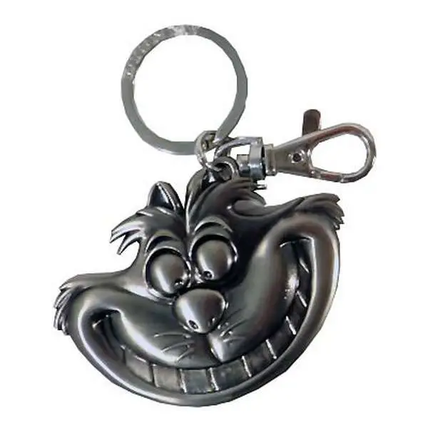 alice -key ring cheshire cat face pewtr-