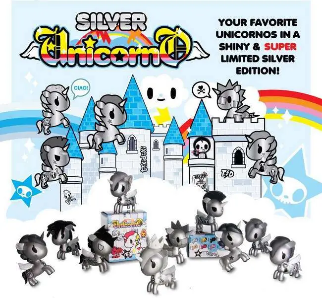 unicorno grey scale vynil fig (set 10pz)