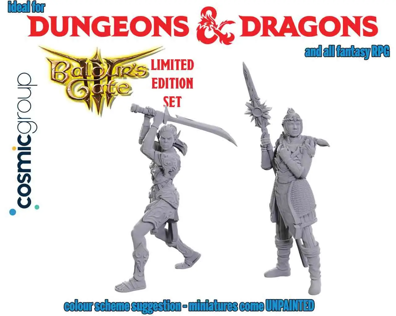 dungeons & dragons - nolzur marvelous miniatures - special edition baldur gate 3 — lae zel & shadowheart