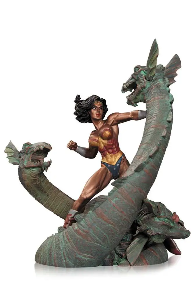 wonder woman vs hydra mini patina statue