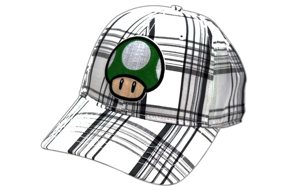 nintendo mushroom white jaquard flex cap