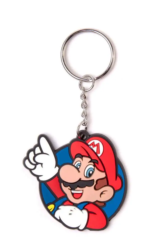 nintendo mario round rubber keychain