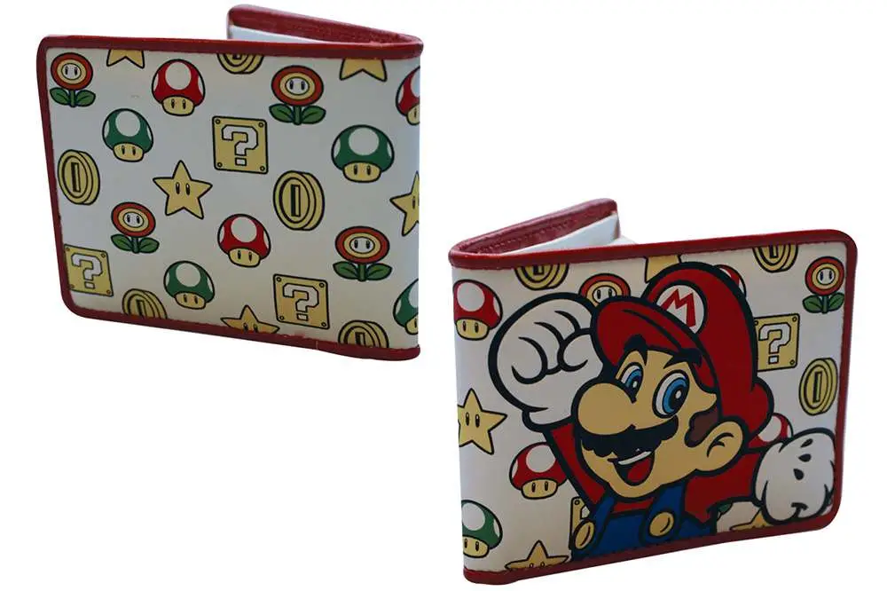 nintendo mushroom w/ mario bifold wallet