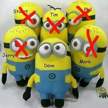 despicable me 2 minions 28cm flock dave